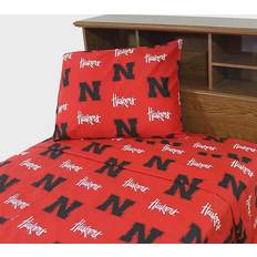 Cotton Satin Bed Linen NCAA University of Nebraska Bed Sheet Multicolor (274.32x)