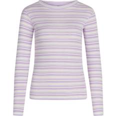 Mads nørgaard stripe Mads Nørgaard 2x2 Cotton Stripe Tuba Top - White Alyssum/Lavendula