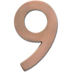 Metal Facade Numbers Architectural Mailboxes Antique Copper Floating House Number 9