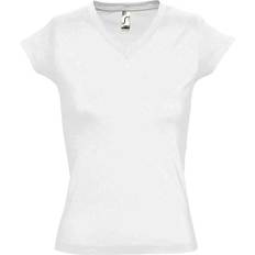 Sol's Moon V Neck Short Sleeve T-shirt - White