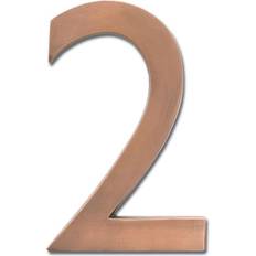 Brass house numbers Architectural Mailboxes Antique Copper Floating House Number 2