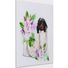 Empire Art Direct Ready to Go Frameless Free Floating Tempered Glass Panel Graphic Dog Wall Decor 50.8x50.8cm