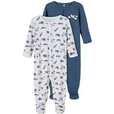 9-12M Indumenti da notte Name It Snap Button Nightsuit 2-pack - Bering Sea (13192810)