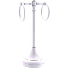 Allied Brass Carolina Crystal Matte White 2 Ring Guest Towel Stand (CC-53-WHM)