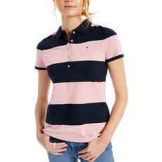 Stripes - Women Polo Shirts Tommy Hilfiger Striped Piqué Polo Shirt - Bridal Rose