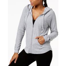 Calvin Klein Performance Ruched-Sleeve Zip Hoodie Women - Pearl Grey Heather