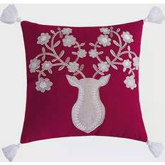 Levtex Home Villa Lugano Sleigh Bells Deer Complete Decoration Pillows Red (45.72x45.72cm)