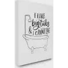 Stupell Industries I Like Big Tubs Joke Black White Word Parody Wall Decor 30x24"