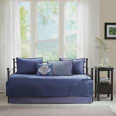 Madison Park Quebec Loose Sofa Cover Blue (190.5x99.06)