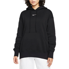 Nike hættetrøje dame NIKE Sportswear Phoenix Fleece Oversized Pullover Hoodie Women's - Black/Sail