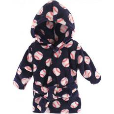 Babies Bath Robes Children's Clothing Luvable Friends Coral Fleece Hooded Bathrobe - Baseball