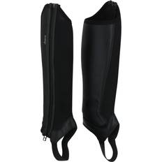 Polyurethane Riding Shoes Fouganza Horse Riding Mesh Half Chaps 100 - Black