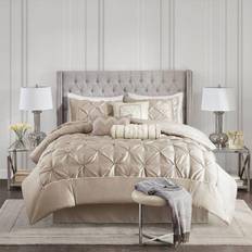 Madison Park Piedmont Ruched Bed Linen Beige (264.16x233.68)