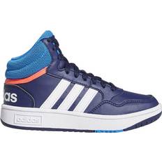 Blau Basketballschuhe Adidas Kid's Hoops Mid - Dark Blue/Blue Rush/Turbo