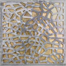 Metal wall art Empire Art Direct Gold Enigma Polished Steel Gold Leaf 3D Abstract Metal Wall Art Wall Decor 32x32"