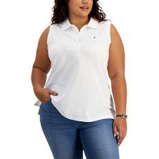 Tommy Hilfiger Sleeveless Polo Shirt Plus Size - Bright White