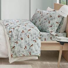 Textiles Intelligent Design Foxes Cozy Bed Sheet Blue (259.08x228.6)