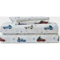 Eddie Bauer Winter Outing Bed Sheet White, Blue (243.84x205.74cm)