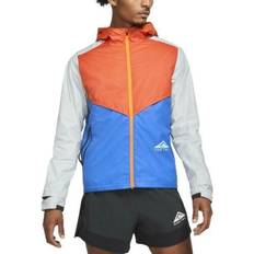 Clothing Nike Windrunner Trail Running Jacket Men - Orange/Signal Blue/Grey Fog/Green Glow