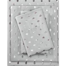 Twin XL Bed Sheets Intelligent Design Metallic Dot Bed Sheet Gray, Silver (259.08x167.64)