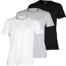 Lacoste White T-shirts Lacoste Essentials Pure Cotton T-shirt 3-pack - White/Grey/Black