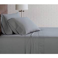 Brooklyn Loom Classic Cotton Bed Sheet Grey (259.08x228.6cm)