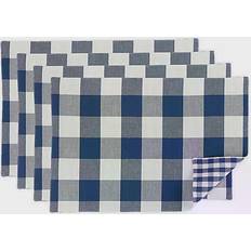 Checkered Place Mats Design Imports Gingham Check Place Mat Blue, White (48.26x33.02)