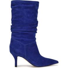 Nine West Slip-On High Boots Nine West Mycki - Deep Cobalt