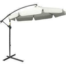 Garden & Outdoor Environment OutSunny 2.7M Garden Cantilever Banana Parasol Sun Shade With Crank Cream