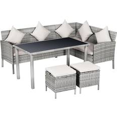 Garden & Outdoor Furniture OutSunny 860-093V70 Patio Dining Set, 1 Table incl. 1 Sofas