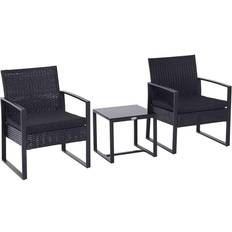 OutSunny 3 Pieces Rattan Bistro Set Bistro Set