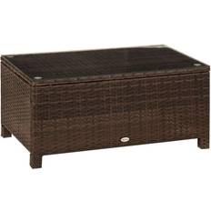 Outdoor Side Tables OutSunny Garden Rattan Side Table Brown Outdoor Side Table