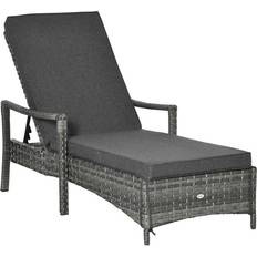 OutSunny Rattan Lounge Grey