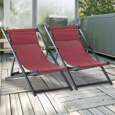 OutSunny 2 Set Folding Deck Chairs