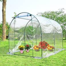 Greenhouses OutSunny Steel Dome Greenhouse Transparent Garden Polytunnel