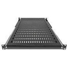 Intellinet 19 Sliding Shelf, 1U, 800 to 1000mm Depth, shelf depth 550mm, Black Rackhylde sort, RAL 9005 1U 19
