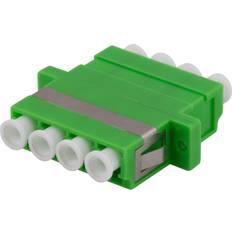 Deltaco snap-in coupler, 4xLC, APC, green