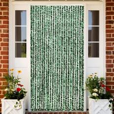 vidaXL Insect Curtain Green and White 100x220 cm Chenille