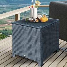 Best Outdoor Side Tables OutSunny Side Table Wicker Black Outdoor Side Table