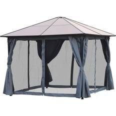 OutSunny Alfresco Hardtop Mesh Draped Gazebo 3 x 3m