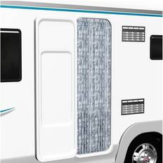 vidaXL Insect Curtain White and Grey 90x200 cm Chenille