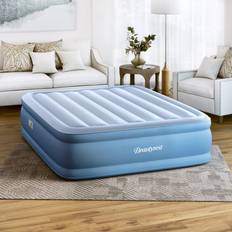 Camping & Outdoor Beautyrest Sensarest Air Mattress with Built-in-Pump Blue Queen