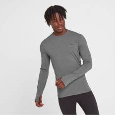 Grey - Women Base Layer Tops Tog24 Snowdon Mens Thermal Crewneck