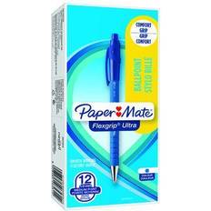 Grey Ballpoint Pens Paper Mate PaperMate Ballpoint Pen Flexgrip Ultra 0.5 mm Blue Pack of 12