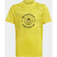 Course à pied T-shirts Adidas T-shirt Aeroready Run for the Oceans - Impact Yellow/Shadow Navy