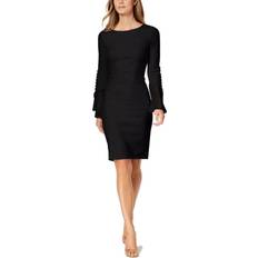 Calvin Klein Chiffon Bell Sleeve Sheath Dress - Black