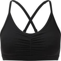 Womens/Ladies Ruched Impact Sports Bra (Black)