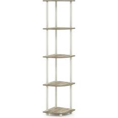 Red Shelving Systems Furinno Turn-N-Tube 5 Tier Corner Display Shelving System 29.5x146.6cm