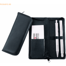 Schwarz Federtaschen Alassio Pencil Case, for 3 Pens, Black