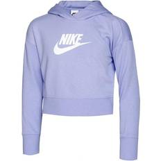 Nike Girl's Sportswear Cropped Hoodie - Purple